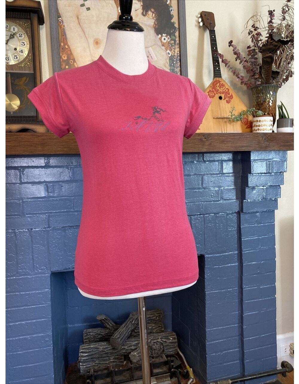 KAVU Baby Doll Tee Graphic Print T Shirt Size S 90s Y2K VINTAGE
